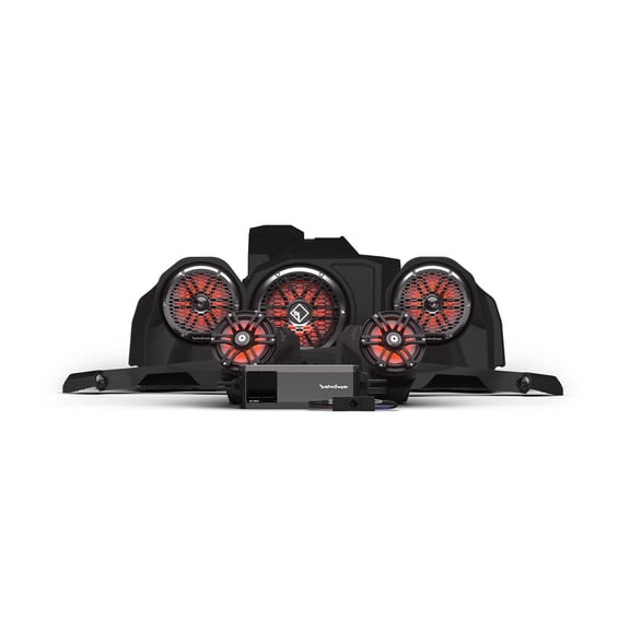 Rockford Fosgate RZR24RCXP-STG6 Pmx-3, 1500w, Color Optix Front Speakers, Color Optix Sub & Color Optix Rear Horn Speakers Kit Compatible With Select '24 & up RZR Models with Ride Control