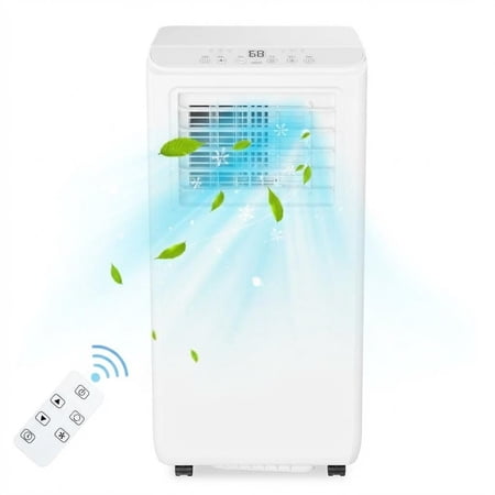 8,000 BTU Portable Air Conditioner – 3-in-1 with Fan & Dehumidifier, Remote, 24H Timer, Window Kit Included, Quiet Cooling for Rooms up to 350 Sq.Ft, Bedroom, Living Room, Home Office
