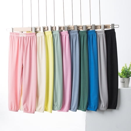 Baby Pants Kids Lightweight Elastic High Waisted Casual Pants Summer Proof Mint Green 18-24 Months
