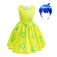 thumbnail image 4 of Girls Movie Inside Out Joy Cosplay Costume Princess Dress+Wig+Bag For ​Kids Halloween Carnival Birthday Party Dress Up 2-10Y, 4 of 5