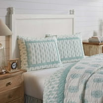 VHC Brands Avani Sea Glass Green Boho Farmhouse Bedroom Decor, Standard Sham 21x28