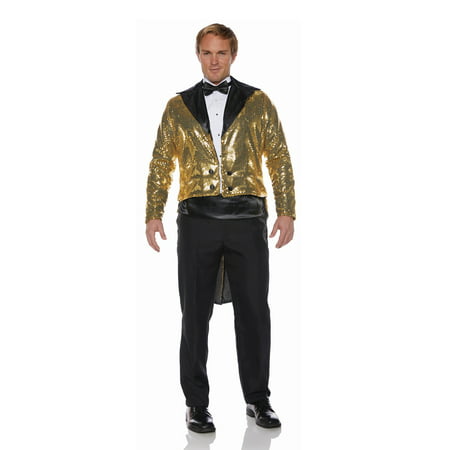 Gold Sequin with Coat Tail Men's Adult Halloween Costume