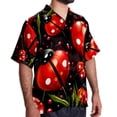 thumbnail image 2 of Seven Starred Ladybird Men's Short Sleeve Printed Button Down Hawaiian Beach Shirts, 2 of 6