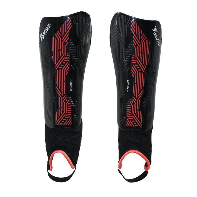 Precision - Protectores para Tíbia Origin.0 para Adultos Unisex (Negro, Rojo)