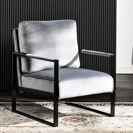 armchair with grey velvet cover product