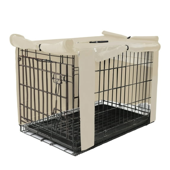 Seamander Dog Crate Cover,48“,Tan, Durable Waterpoof and Windproof Dog Crate and Pet Kennel Cover, Fits 1-door, 2-doors, 3-doors steel wire Dog Crate and Pet Kennel
