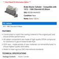 thumbnail image 2 of Brake Master Cylinder - Compatible with 1975 - 1980 Chevy K5 Blazer 1976 1977 1978 1979, 2 of 2