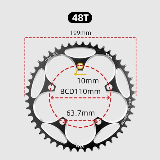 Narrow Wide Tooth Chainring for Enhanced Stability on Road Bikes at 110BCD Size