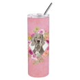 thumbnail image 1 of Caroline's Treasures Weimaraner Fleurs Roses 20 oz Gobelet Mince en Acier Inoxydable à Double Paroi, 1 of 1