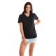 thumbnail image 1 of Camiseta de hombre con cuello en V de ante Ropa de siguiente nivel NEGRO XS 6440, 1 of 1