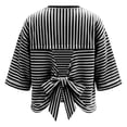 thumbnail image 6 of Womens Tops 2026 Striped Tie Back Short Sleeve T Shirts Crewneck Casual Loose Basic Tee Summer Outfits, 6 of 9