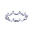 thumbnail image 4 of Rhodium Plated 925 Sterling Silver Half Eternity Crown Clear Cubic Zirconia Ring White Female Size 9, 4 of 4