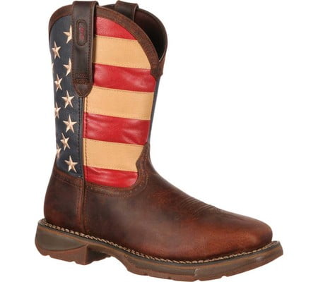 steel toe american flag boots