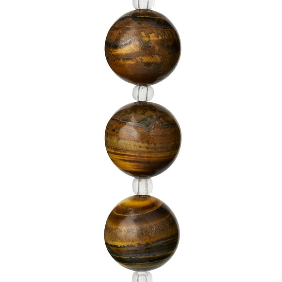 Amber Tiger Eye Round Beads - 14mm by Bead Landing