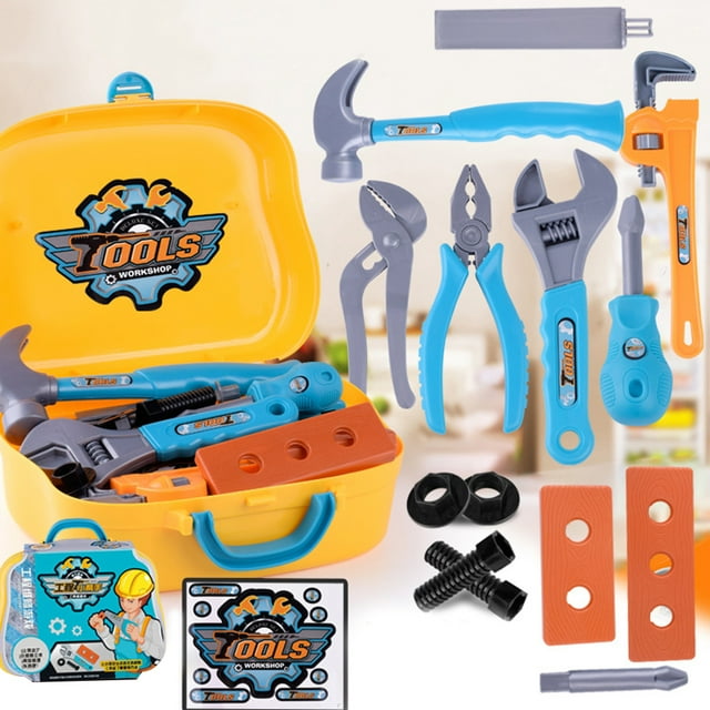 Lubelski Realistic Drill Kit Toolbox Suitcase Kids Pretend Play Handyman Educational Toy
