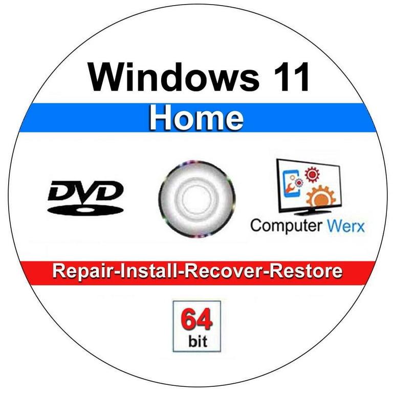 Computer Werx: Windows 11 Home Full Version, 64 Bit (PC Disc