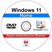 Computer Werx Windows 11 Home Install Upgrade & Recover Repair Restore DVD with Key, 2 PK
