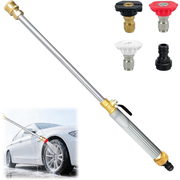 Jet Nozzle Power Washer For Garden Hose, High Pressure Power Washer Attachment Wand With 3 High-Pressure Nozzles Turn Any Hose Into A High Pressure Water Jet