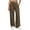 Brown01, variant on Womens Wide Elastic Waist Vertical Seam Full Length Wide Leg Pants Dual Side Inset Hand Pockets Flowy Woven Fabric High Waisted Casual Work Palazzo Trousers