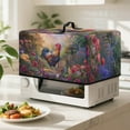 thumbnail image 2 of TSOVTHRID Rooster Chicken Daisy Print Microwave Oven Cover Toaster Oven Dustproof Cover Large Size Kitchen Appliance Protector with Storage Bag Machine Washable, 18.25"W x 14.5"D x 11"H, S, 2 of 7