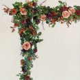 thumbnail image 2 of 6ft Artificial Rose Flower Garland Floral Arrangements Wedding Ceremony Backdrop Arch Flowers Table Centerpieces Decorations Floral Garland Greenery Garland Indoor Outdoor Backdrop Wall Decor, 2 of 6