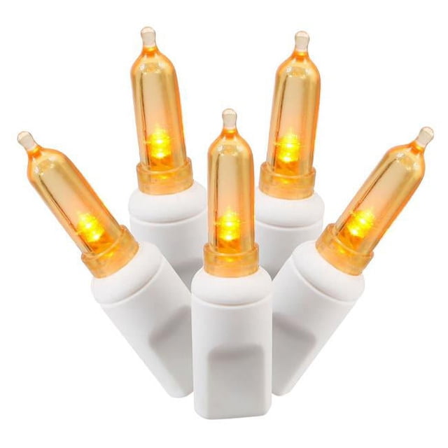 Vickerman X6W7508 50 Orange Italian LED on White Wire, 25 ft. Christmas Light Set