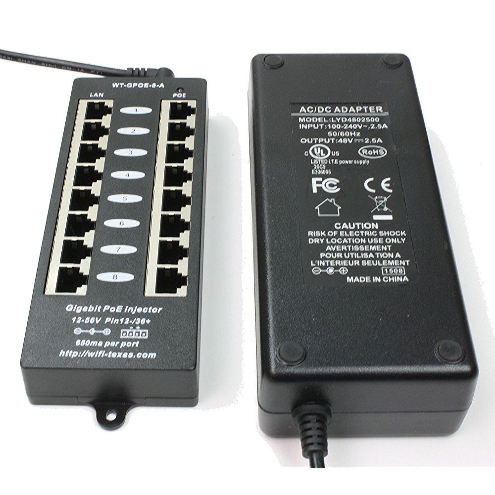 gpoe848v120w gigabit 8 port passive power over injector
