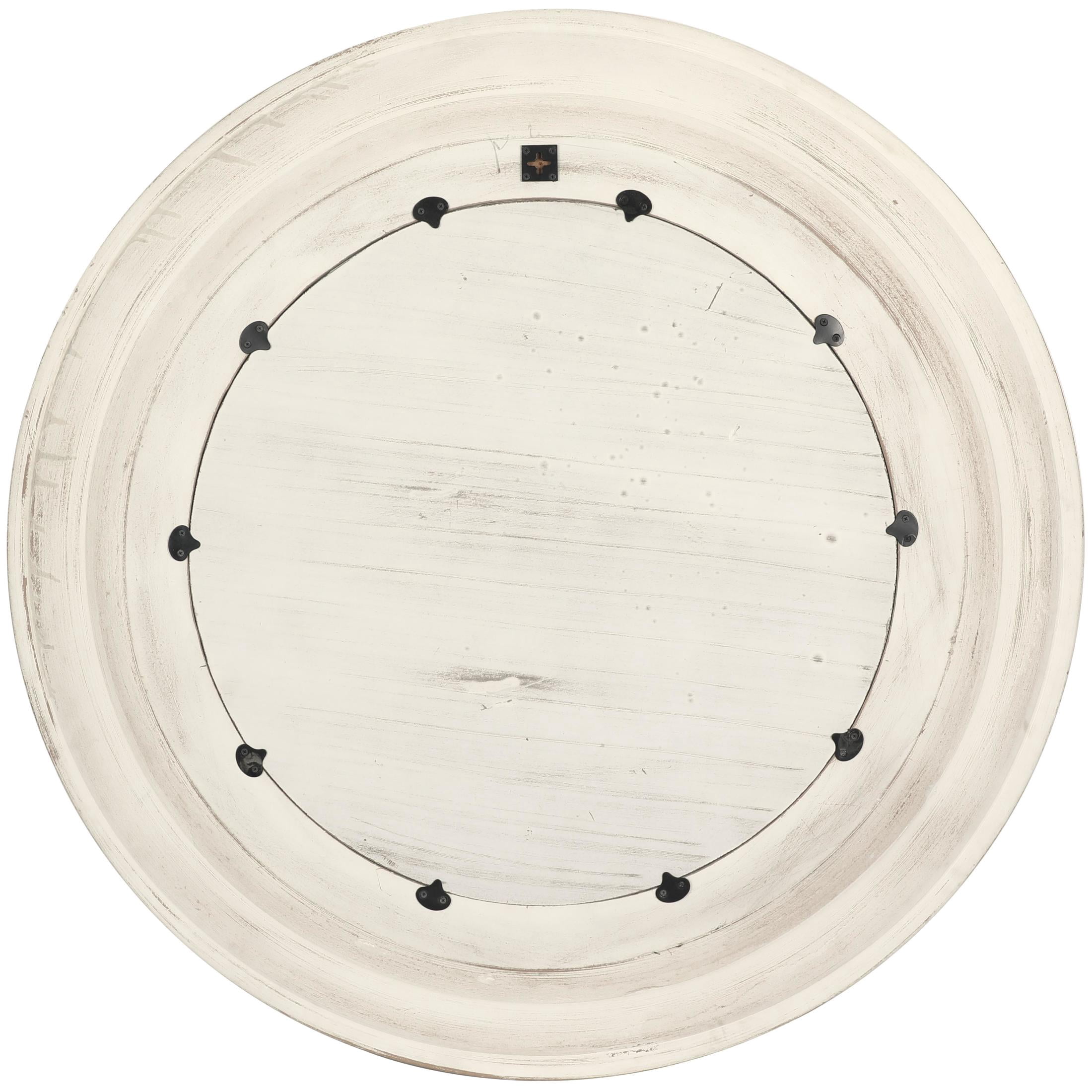 DecMode 48" x 48" Brown Handmade Intricately Carved Geometric Wall Mirror with Bohemian Patterns