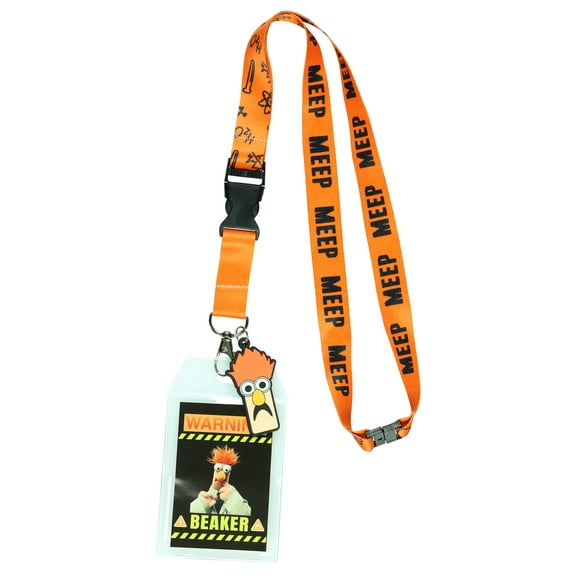 The Muppets Beaker High Clearance Lanyard with Clear ID Badge Holder and 2" Rubber Beaker Charm