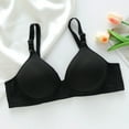 thumbnail image 2 of Fashion SMihono Sexy Bras for Women Comfy 2025 Solid V Neck Glossy Bra Thin Breath Comfort Daily Bras Comfy Built in Bra Underwear Black 38, 2 of 3