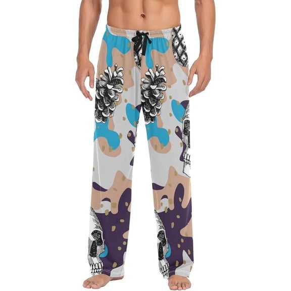 GZHJMY Vintage Skull Camouflage Pajama Pants For Men, Men's Separate Bottoms, Lounge Pants with Pockets, Christmas New Year Birthday Gifts, X-Large, Christmas New Year Birthday Gifts, X-Large
