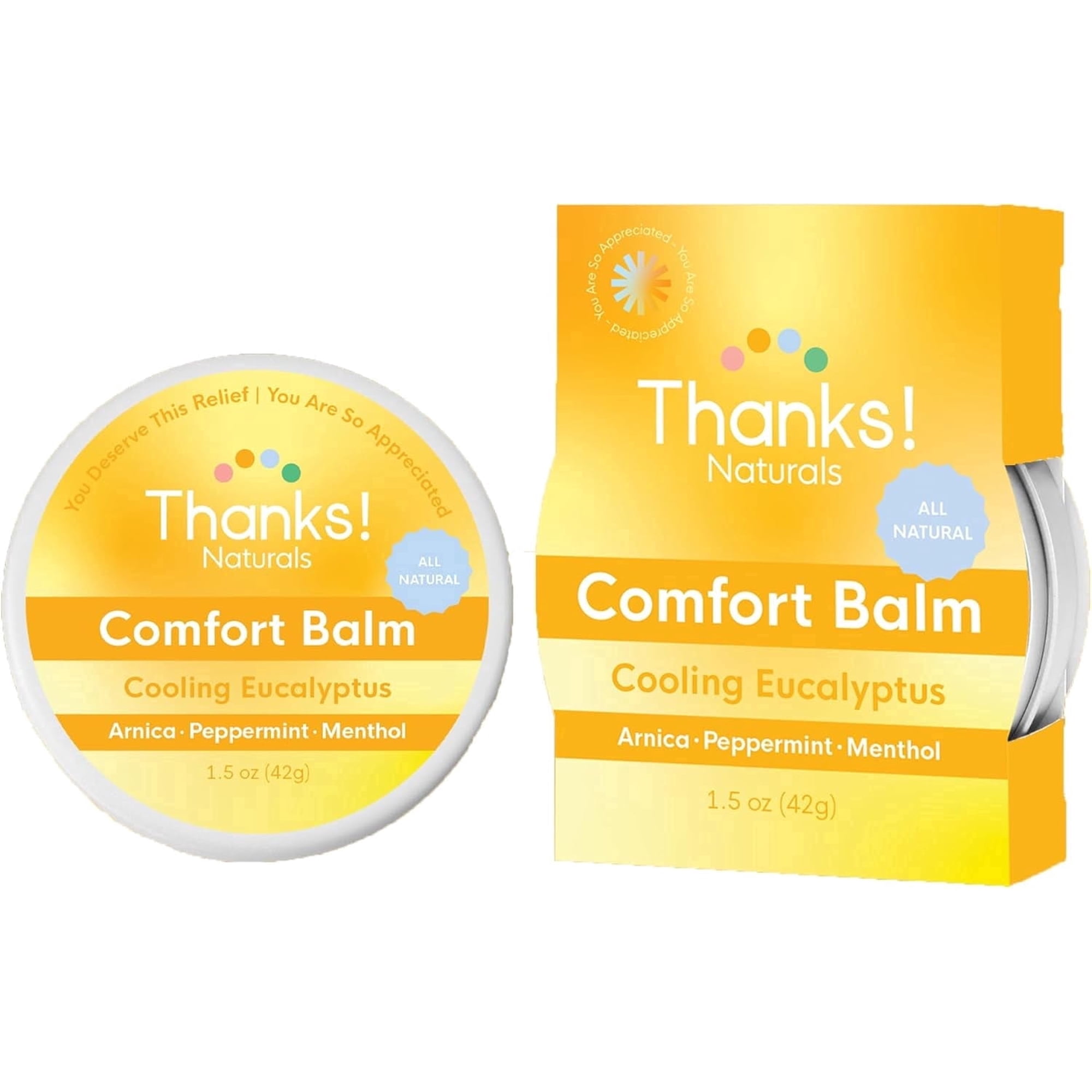 Comfort Balm, Cooling Eucalyptus, Vegan & Natural Balm with Vitamin E, Shea Butter, Coconut Oil, Arnica, Peppermint & Menthol
