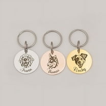 Dog Tags - Dog Portrait Tag - Custom Pet Portrait - Dog Tags for Dogs Personalized Double Sided - Photo Engraved Dog Tag Gift for Dog Mom