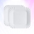 thumbnail image 2 of 100 Pcs Assiettes en Papier Jetables Carrées Rangement Vaisselle Assiette pour Gâteau Dessert Fruits Collations (Blanc), 2 of 8
