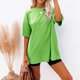 thumbnail image 1 of ICHUANYI Clearance Women Fashion Casual Solid Loose Short Sleeve T-shirt Blouse Pullover(Green, M) ICHUANYI WER2023081007435, 1 of 4