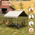 thumbnail image 5 of Large Metal Chicken Coop with Run, Outdoor Poultry Cage for Backyard, Waterproof Cover Chicken House for Hen Duck Rabbit, Portable Extra Large Pen, 5 of 7