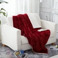 thumbnail image 2 of JML Soft Warm Reversible Sherpa Throw Blanket, Burgundy Red, Standard Throw, 2 of 6