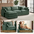 thumbnail image 6 of CARZZI LIFE Modular Sectional Sofa, 102 Inch L Shaped Couch Set with Armrests, 3-Seater Comfy Cloud Couches for Living Room Apartment, Green, 6 of 13