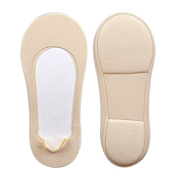 Xiao Hua pares de calcetines invisibles para mujer - Tobilleros bajos antideslizantes - Calcetines invisibles para uso casual y formal - Suaves y elásticos, color piel