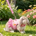 thumbnail image 5 of Tuvgenk Small Pet Harness and Leash Set Vest Style Breathable Mesh Rabbit Chest Strap for Guinea Pig Outdoor Walk S Pink, 5 of 7
