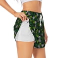 thumbnail image 2 of Disketp Tropical Leaves1 Print Women's Shorts Workout Shorts for Athletic Gym Running Shorts with Phone Pockets X-Large, 2 of 8