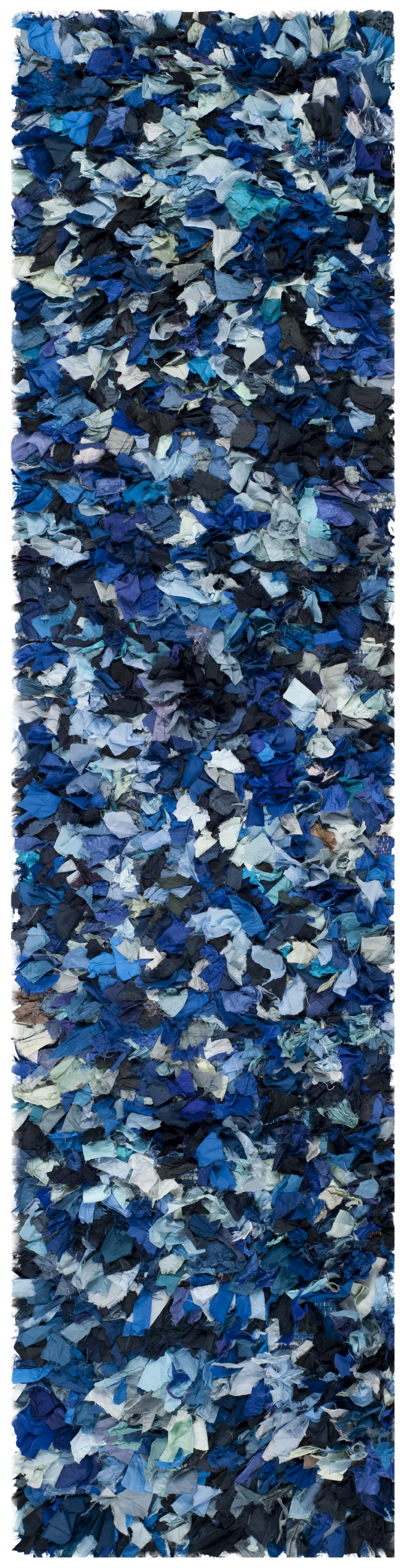 SAFAVIEH Rio Cassandra Confetti Polyester Shag Runner Rug, Blue/Multi, 2'3" x 11'
