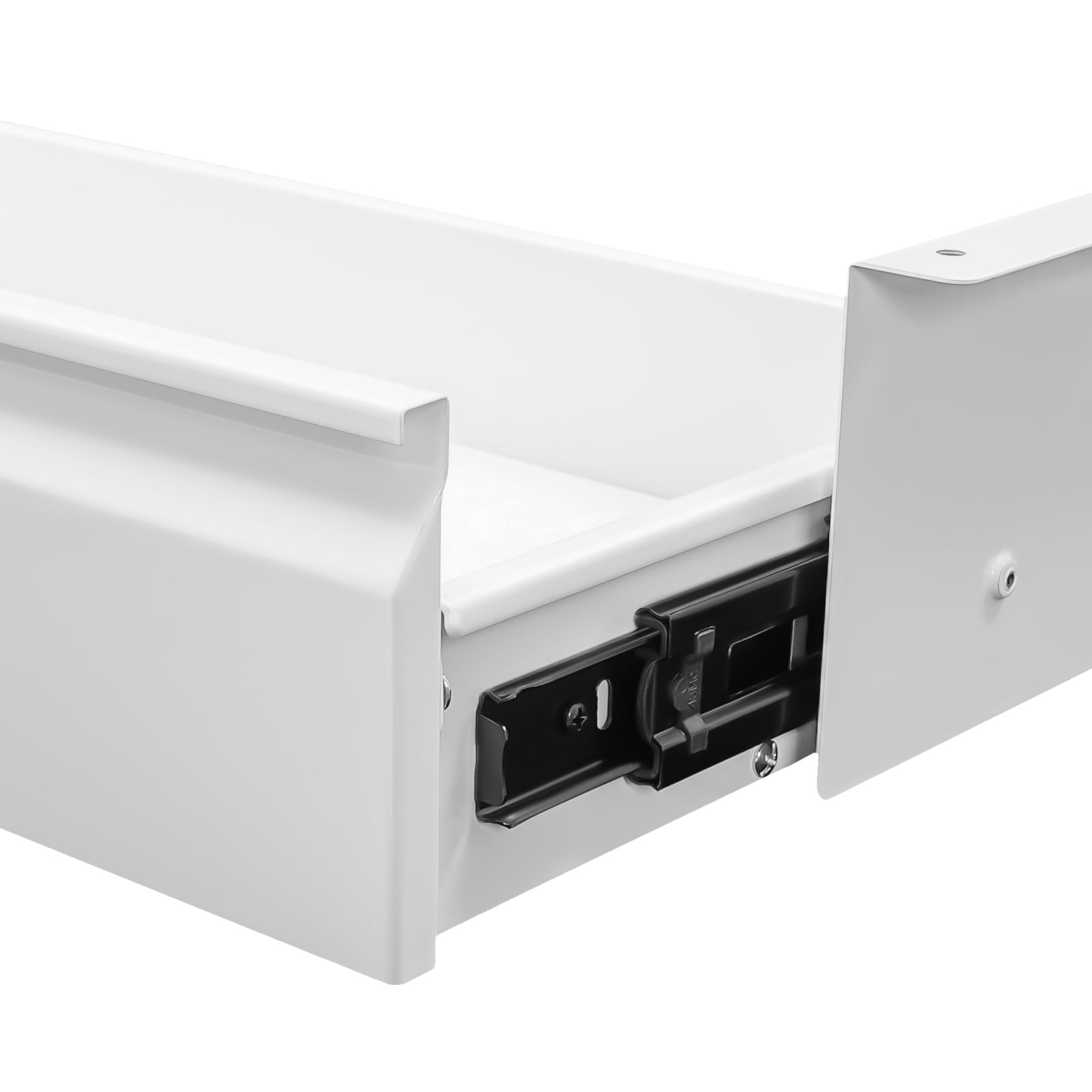 Under Desk Mounted Sliding Pull-out Drawer without Shell for Office Desk, Pull-out Drawer Storage Organizer for Sit Stand Workstation Store Keyboard, Mouse, White