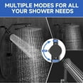 thumbnail image 6 of 12 Inch Coverage High Pressure Rain Shower Head Combo with Adjustable Extension Arm, Wide Rainfall & 5 Modes Handheld Showerhead, Dual Anti-Clog, 6 of 11