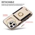 thumbnail image 4 of Case For IPhone 16 Pro Max/16 Plus/16 Pro/16 , Ring Kickstand Card Slots Case Magnetic Suction Leather Cover RFID Blocking Shell, 4 of 5