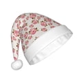 thumbnail image 2 of Fuzoiu Rose Flowers Print Santa Hat Christmas Hat for Adults,Santa Hats with Pompom, Unisex Xmas Holiday Hat for Christmas New Year Festive Party Supplies, 2 of 6