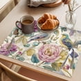 thumbnail image 3 of Spring Flowers Placemats Set of 4 Farmhouse Botanical Blossom Floral Birds Place Mats Indoor Wipeable Table Mats Washable Cloth Dining Table Placemats for Kitchen Holiday Party Home Decor 13x19 Inch, 3 of 9