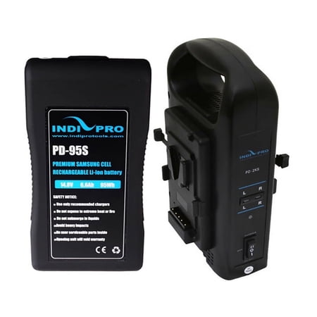 UPC: 0741533994984 | Indipro Tools 95W V-Mount Li-Ion Battery with Dual Charger Bundle
