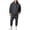 Dark Gray, variant on Delconic Mens Zip Up Fleece Hoodie and Jogger Sweatpants Set Long Sleeve Drawstring Hood Ribbed Cuffs Casual Tracksuit Black L