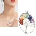 thumbnail image 4 of Tree Of Life Wrapped Pendant, Stylish Perfect Gift Natural Stone Tree Of Life Pendant Multi Colored  For Valentines Day For Women, 4 of 8